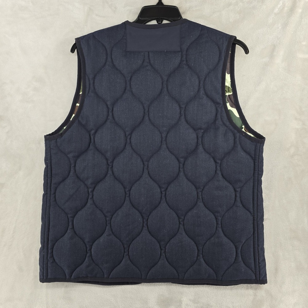 Comme Des Garçons Homme Quilted Vest Mens Small Full Zip Blue Camo Made In Japan - Picture 11 of 15